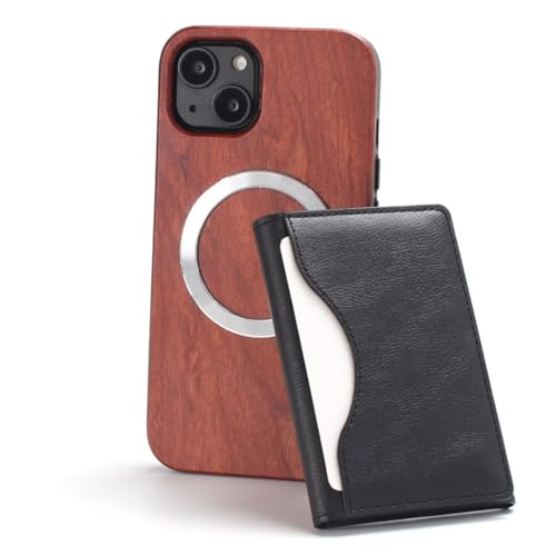 iphone17promax対応 ケース 木製 マグセーフ アイフォン 17promax カバー 17プロマックス カード収納付き カード入れ 天然木 ウッド 3つ折り 両面開き 財布 スタンド 木目 マグネット メタリック ペア 梨