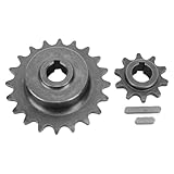 Jenngaoo Kit de Piñones 420 para Mini Bike, Piñón 10T y 20T con Eje de 5/8 Pulgadas y Llave, Acero Aleado de Alta Dureza, Compatible con Cadenas 40/41/420, para CT200U CT200U-EX BT