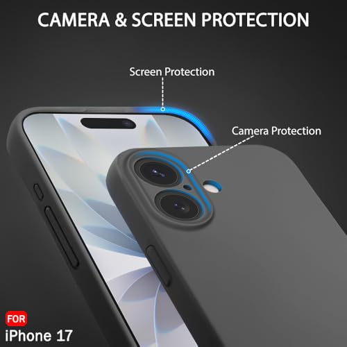 Image of TheGiftKart Liquid Silicone Back Cover Case for iPhone 17 | Soft Micro-Fibre Lining Inside | Camera & Screen Protection | Shockproof Back Cover Case for iPhone 17 (Silicone, Grey)