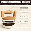 JUGLOK Wooden Printing Tool for Block Printing 4 Inch Printmaking Tool with Ergonomic Wooden Handle, Stainless Steel Edge & Nylon Mesh Base, Ideal for Linocut and Art Prints (Classic Oak)