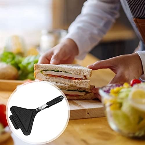 FIYSON Non-Stick Sandwich Maker Double Sided Frying Pan Plates Stove top Hand Toaster Portable Double Sided Panini Presses Toaster Gas Sandwich Toaster Toasted Sandwich Snack Maker for Kids