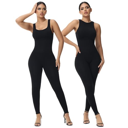 Soo slick Reversible Jumpsuit for Women – 2 in 1 Reversible High Neck & Square Neck Bodycon Sleeveless One-Piece | Nylon Spandex Casual Fashion