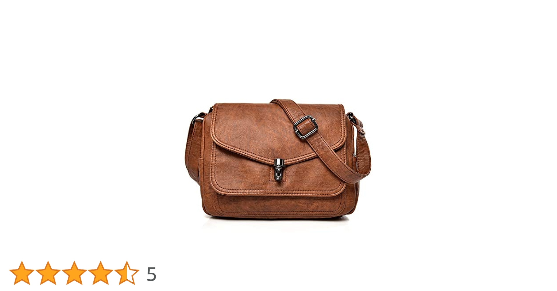 Artwell Fashion Crossbody Bag For Women PU Leather Small Purse Vintage Satchel Saddle Shoulder Bag