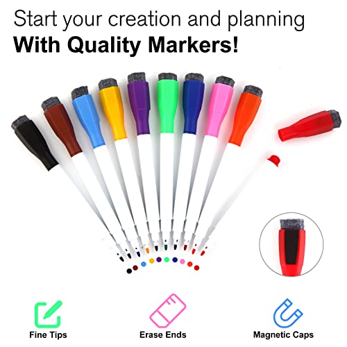 Aisuoker Dry Erase White Board, 16 X 12Inch Magnetic Desktop Whiteboard With Stand, 10 Markers, 10 Magnets And 1 Eraser, Portable Double-Sided White Board For Kids Drawing Memo To Do And List Wall #TOP4