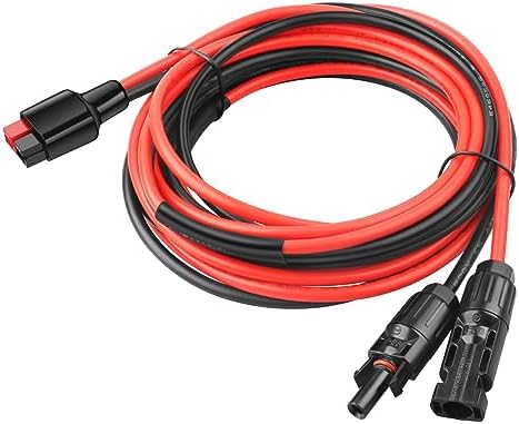 PAEKQ 10AWG Solar Panel Cable to Anderson Connector Adapter Solar Extension Cable Compatible with Anderson PowerPole Port for RV,Goal Zero Yeti,Renogy Portable Solar Generator Power Station (10FT)