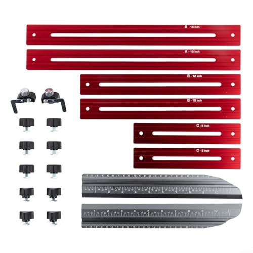 ZAMETTER Stair Measuring Tool Aluminum Alloy Measurings Fixture Multipurpose Stairs Tread Template Kit Adjustable Stairs Treads Measuring Tool Shelf Layout Stair Tread Template Jig for Carpentry