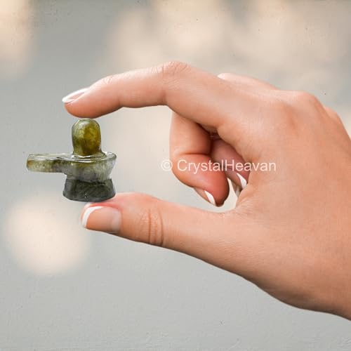 Image of Certified Labradorite Crystal Shivling for Home Puja - Premium 1.25 inch Shiva Lingam Crystal Healing Stones for Pooja, Vastu, Feng Shui, Reiki Healing and Meditation - Shiv Linga Gift
