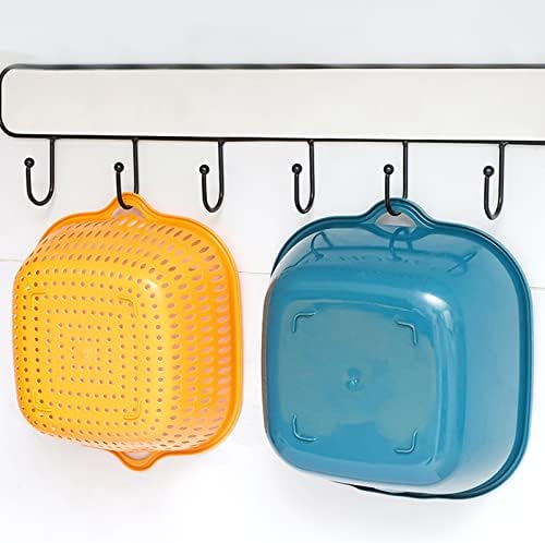 SOUJOY 6 Pack Vegetable Washing Basket, 2-in-1 Drain Colander Bowl Set, Kitchen Fruit Washing Bowl and Strainer, Drain Basin and Basket for Food Vegetables Cleaning Washing