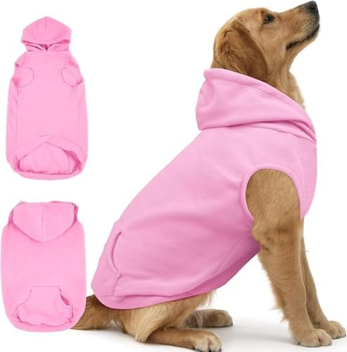 IECOii Hunde-Hoodie-Sweatshirt, weicher Fleece-Pullover für große Hunde, komfortabler Hundepullover mit Kapuze für kaltes Wetter, Pullover für große Hund wie Dobermann und Great Da