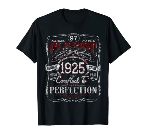 Vintage 1925 Limited Edition Camiseta de 97 años de edad 97 cumpleaños Camiseta