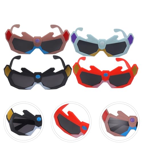 TOYANDONA Óculos Adereços Para Fotos 4 Peças Unissex Robô Óculos De Sol Brinquedo Novidade Óculos De