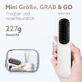 webeauty Glättbürste Kabellos, 200 Millionen Negative Ionen Glättungsbürste, Wiederaufladbare Haarglätter Bürste, Tragbare Mini Glättbürste mit Typ C Ladekabel für Reise, Weiß