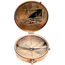 Collectibles Buy Authentic Antique Lid Titanic Compass Brass Finish Directional Magnetic Compass Vintage Nautical Sailor Article - Maritime Magnetic Gift