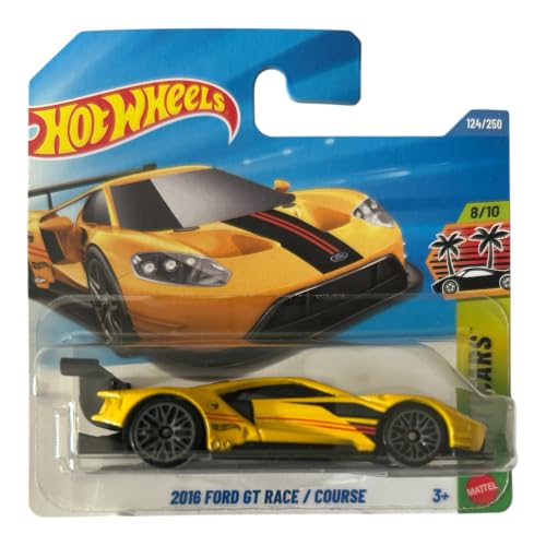 Hot Wheels 2016 Ford GT Race Amarillo 1:64 miniatura 1