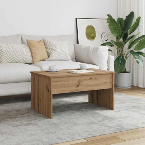 Table basse chêne artisanal pour ranger vos télécommandes et optimiser le salon