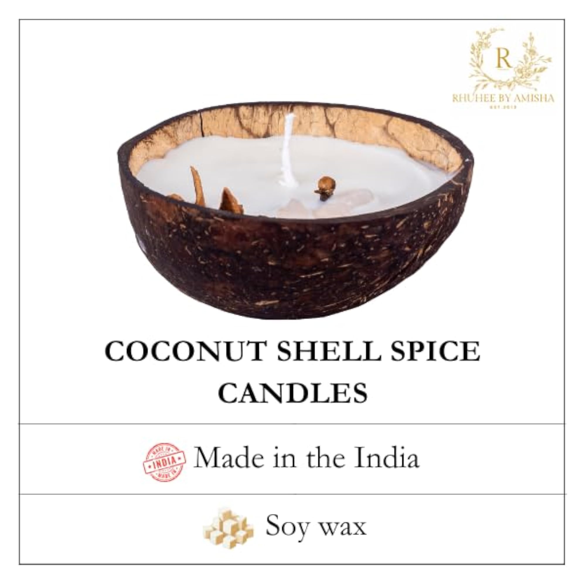 Coconut Shell Candle with 35-Hour Burn, Stylish Home Decor