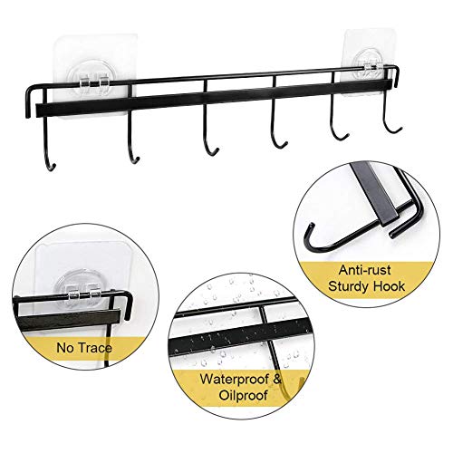 Yizhi WHITE KITCHEN UTENSIL RACKS Adhesive Wall Hooks Rack Kitchen Rail, Space Saving Utensil Holder No Drilling Wall Mounted Accessory Hanger thumb #2