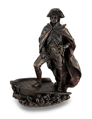 Posągi z żywicy brązowe wykończenie George Washington Delaware Crossing Statuetka 7 x 23 cm x 11 cm brąz