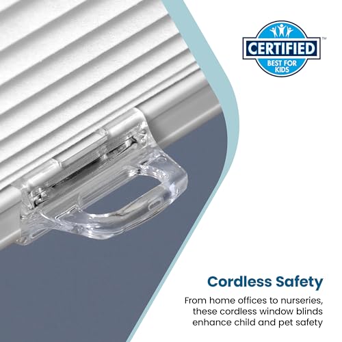 BlindsAvenue Cellular Honeycomb Cordless Shade, 9/16" Single Cell, Blackout, Cotton White, Size: 45.5" W x 72" H