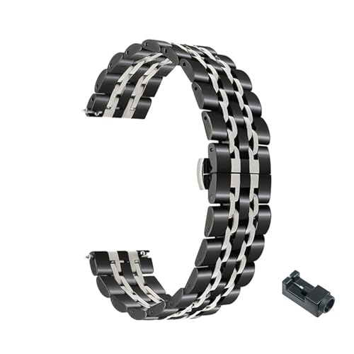 Run Ken Galaxy Watch 3 45mm 41mm�Ή����^�����X�g�o���h �X�g���b�v �u���X���b�g Galaxy Watch3�Ή� �X�e�����X�X�`�[���X�g���b�v �E�H�b�`�o���h(Black silver,Galaxy Watch3 45mm)