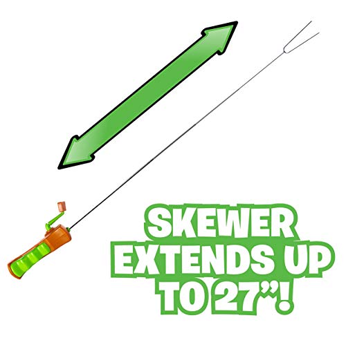 Hog Wild Reel Roaster, 27" - For Marshmallows, Hot Dogs, Camping, Barbeques, Fire Pits & More - Stainless Steel Extendable Rotating Skewer - Kids & Adults 8+ #TOP2