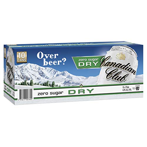 Canadian Club Whisky & Zero Sugar Dry Cans 375ml (Pack Of 10)