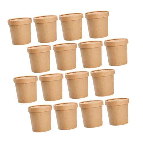 FOYTOKI Sturdy Kraft Paper Soup Holder 50 Soup Cups Safe Non-slip Great for Home Shop Events