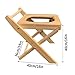Folding Commode All Solid Wood Folding Toilet Chair, Portable Camping Toilet Stool, Mobile Bathroom Shower Chair (Size : 40cm)