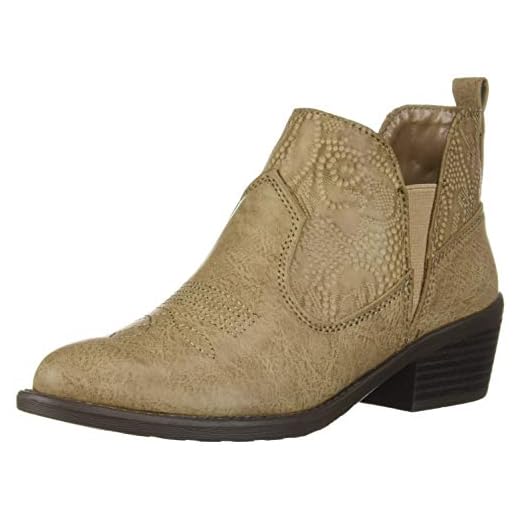 Easy Street Bota feminina Legend Ankle Boot, Castanho-acinzentado em relevo, 8.5 Narrow