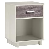 Ameriwood Home Colebrook Nightstand, Vintage White/Rustic