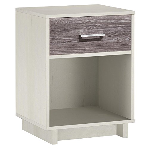 Ameriwood Home Colebrook Nightstand, Vintage White/Weathered Oak