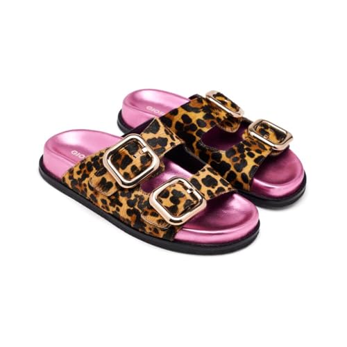 GIOSEPPO Mifflin Sandales plates pour femme Motif léopard Pointure 36, léopard, 36 EU