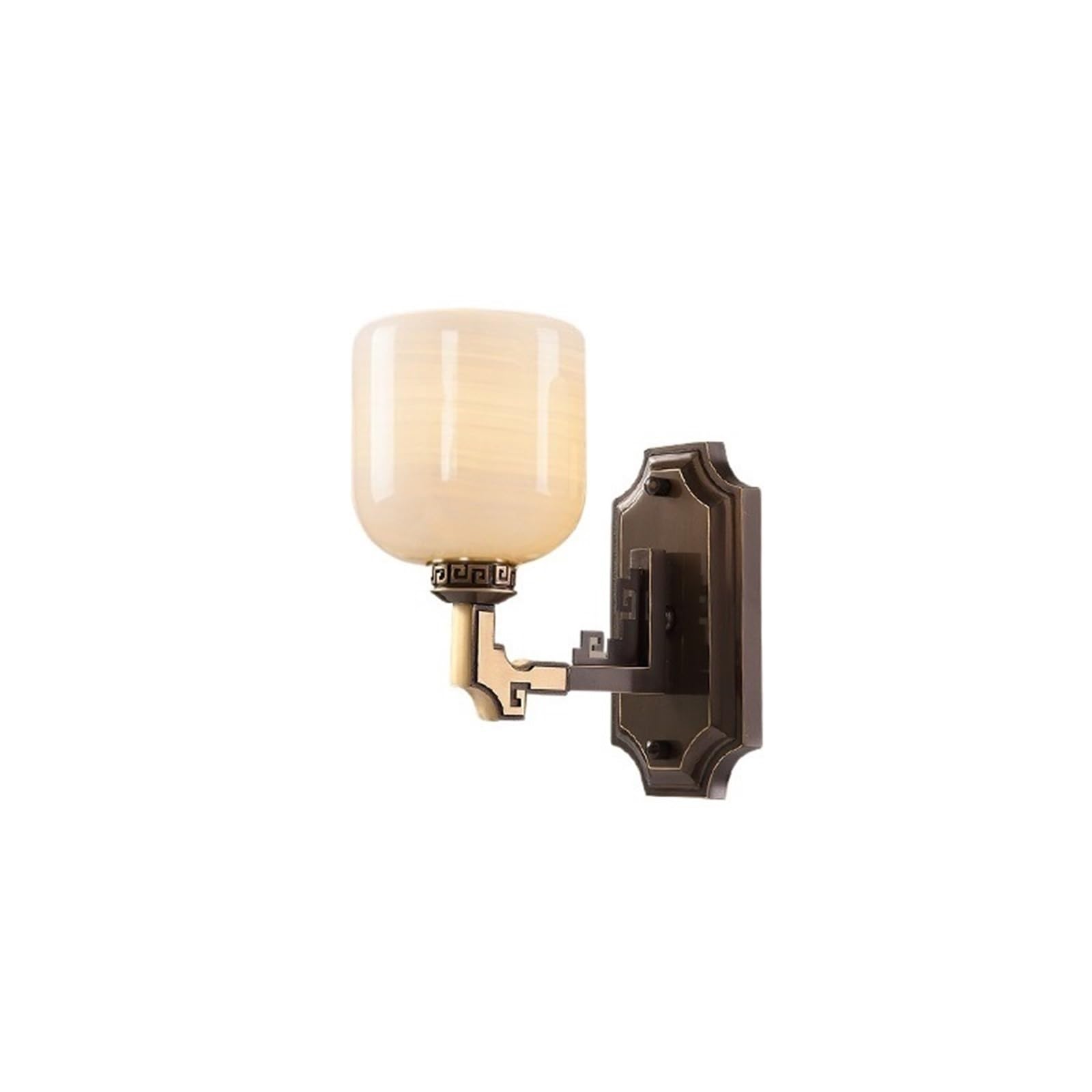 ZENY896V Bedroom Copper Luxury Decorative Jade Lampshade Retro Style Bedroom Bedside Wall Lamp Wall Sconce