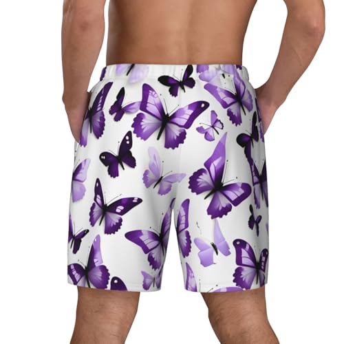 Short de bain homme doublure compression papillon blanc