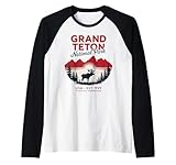 escursionista del parco nazionale del grand teton wyoming maglia con maniche raglan