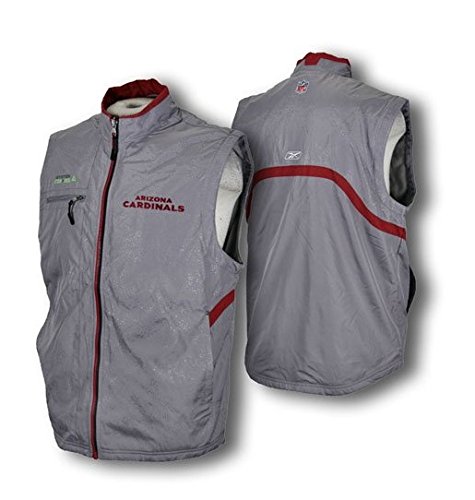 Reebok Arizona Cardinals Coaches' Solar Vest, Full Zip, Gray (Large)
