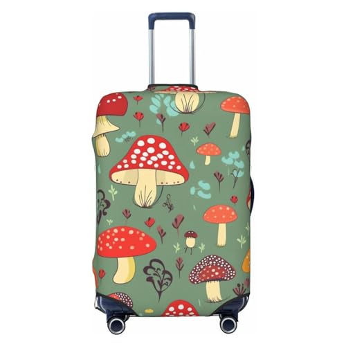 Luggage Cover Dustproof Anti-scratch Suitcase Cover Elastic Travel Suitcase Protector Cartoon Mushrooms Washable Baggage Case Luggage Sleeves Fits 18-32 Inch Luggage