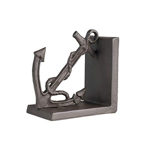 Danya B. Zi08303 Nautical/Coastal Home Decor - 2-Piece Metal Bookend Set With Anchor And Captain's Wheel #TOP2