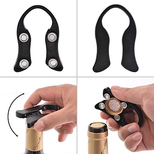 4 Pack Wine Foil Cutter Tool, Wine Bottle Opener Accessory, Gift for Wine Lovers by OHMAXHO, Black