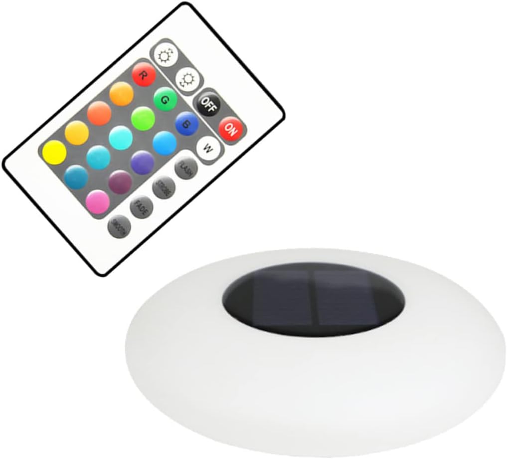 VANZACK Solar Powered Floating Light Outdoor Dish Shape Decorative Landscape Light for Garden Pool and Pathway Small Elegant Design Hour Charge