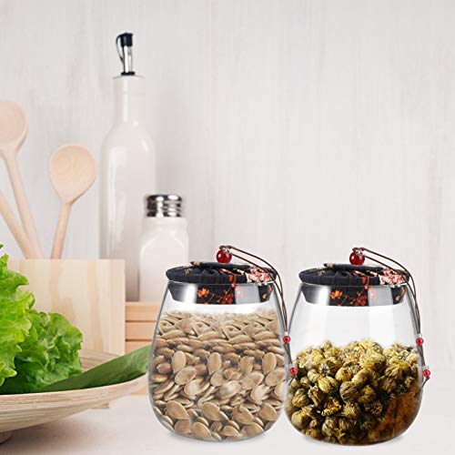Cabilock Tarros de Vidrio para Almacenar Tapas Recipientes Herméticos para Alimentos Tarro de Almacenamiento para Cocina Tarro Sellado Tapa de 600 Ml Tarro para Cereales - Imagen 4