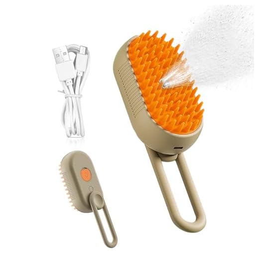 Escova para gatos 3 em 1 – Escova fumegante para animais de estimação para cães e gatos, escova vaporizada com alça dobrável, escova a vapor para gatos para remover pelos emaranhados e soltos, escova