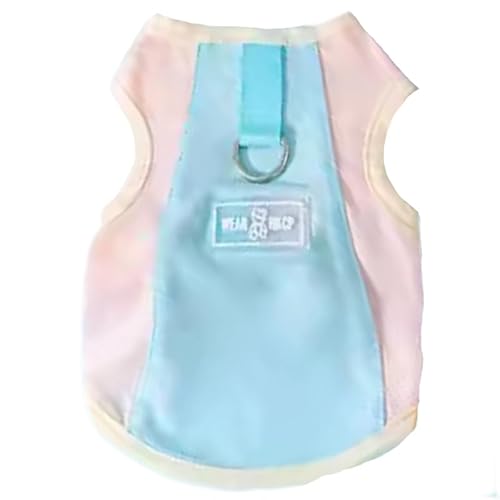 JPETTO犬服 メッシュ シャツ 春夏 ペット服 防虫 ひんやり ドッグウェア タンクトップ 通気性 犬用 涼やか UVカット 日焼き防ぐ 脱毛保護 小中大型犬 MJ0245ブルー&ピンクM