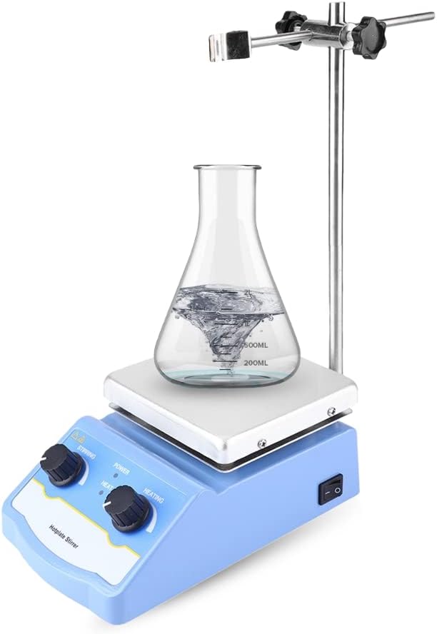 HS-12 Digital Hotplate Magnetic Stirrer, 1-2000(r/min), 5L, Stainless Steel Magnetic Stirrer Hot Plate Mixer, for Lab Liquid Mixing Heating(US Plug)