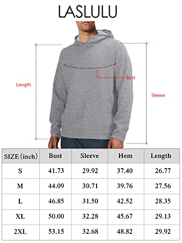 Laslulu Mens Athletic Hoodies Long Sleeve Turtleneck Sweatshirt Casual Hooded Sweater Pullover Tops Sport Outerwear(Light Grey X-Large) #TOP5