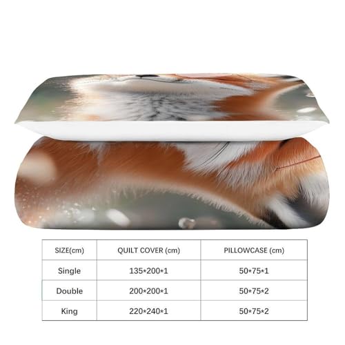 Housse de couette chat microfibre anti-glisse avec fermeture zip