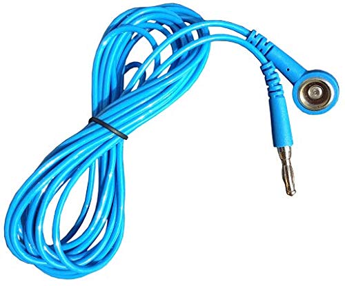 Straight Grounding Lead 10ft (3m) Length, 10mm Snap to 4mm Plug For ESD and Anti-Static Applications With 1 Meg-Ohm Safety Resistor