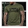 GYMTIER Veteran Army Men's Gym T-Shirt Bodybuilding Training Workout Lifting Top Clothing, Green, XXL #2