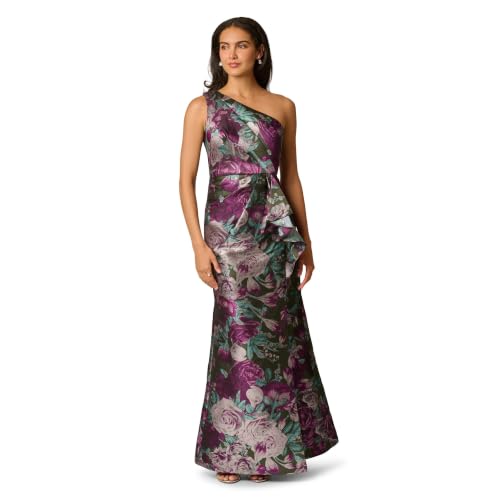 Image of Adrianna Papell One Shoulder Jacquard Gown