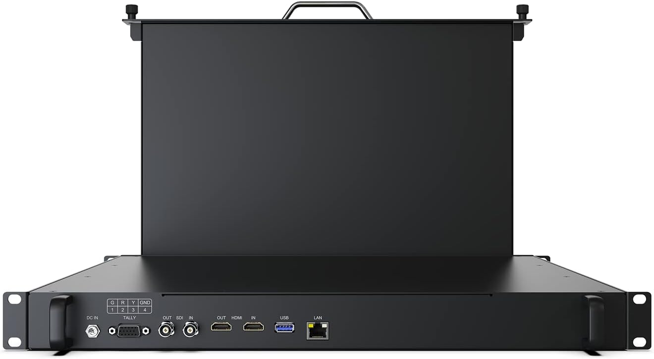 LILLIPUT RM-1731S 17.3" HDR and 3D LUTs Pullout Rackmount 3G-SDI/HDMI Monitor HDMI 2.0 In/Out, 3G-SDI In/Out